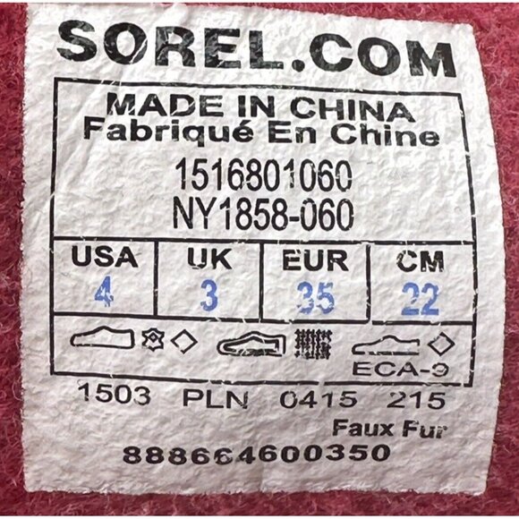 Sorel Womens Boots Winter Snow Insulated Waterproof Lace Up Pink Gray Size 4 - Picture 11 of 13